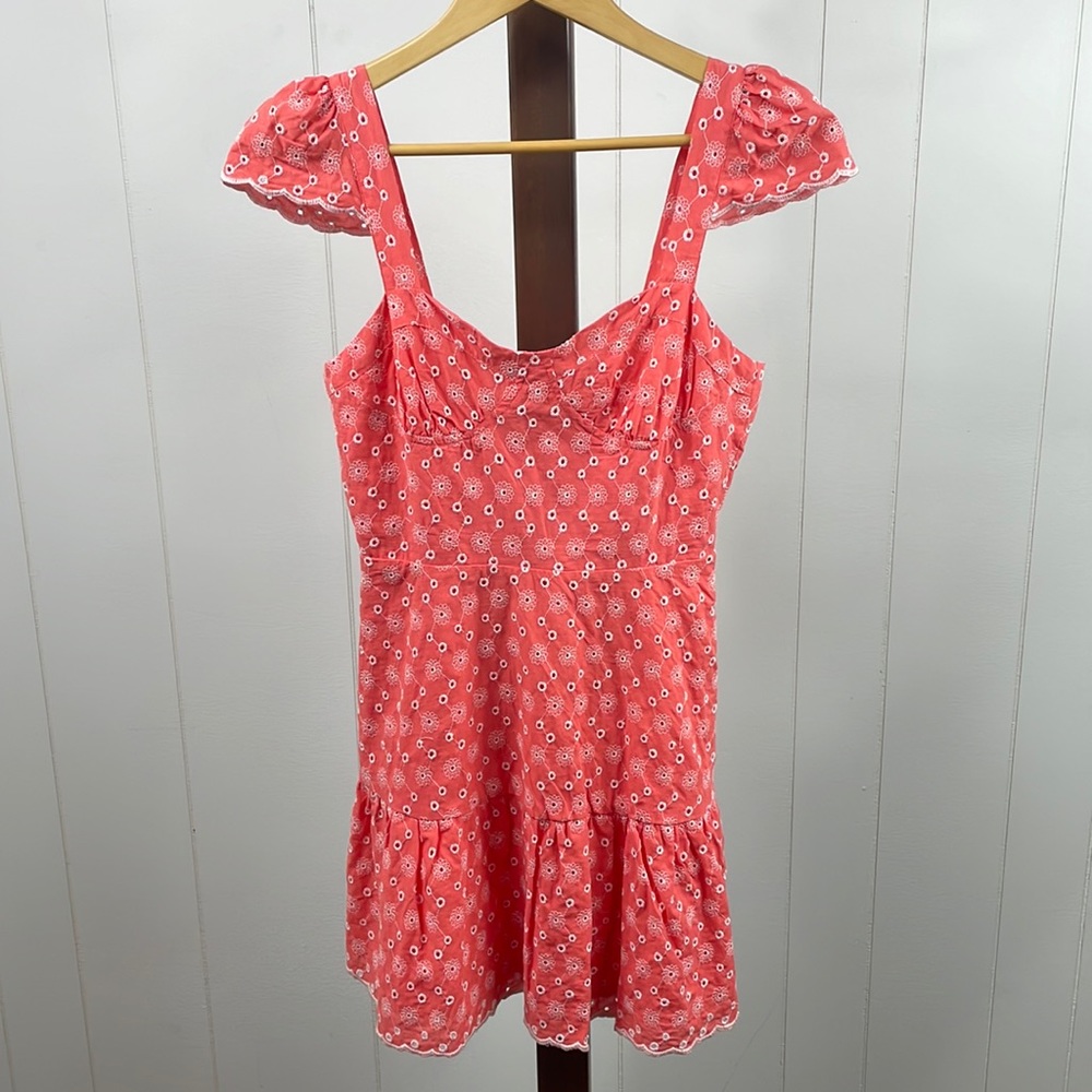 Betsey Johnson NWT Duberry Cap Sleeve Eyelet Mini Dress - Picture 2 of 6